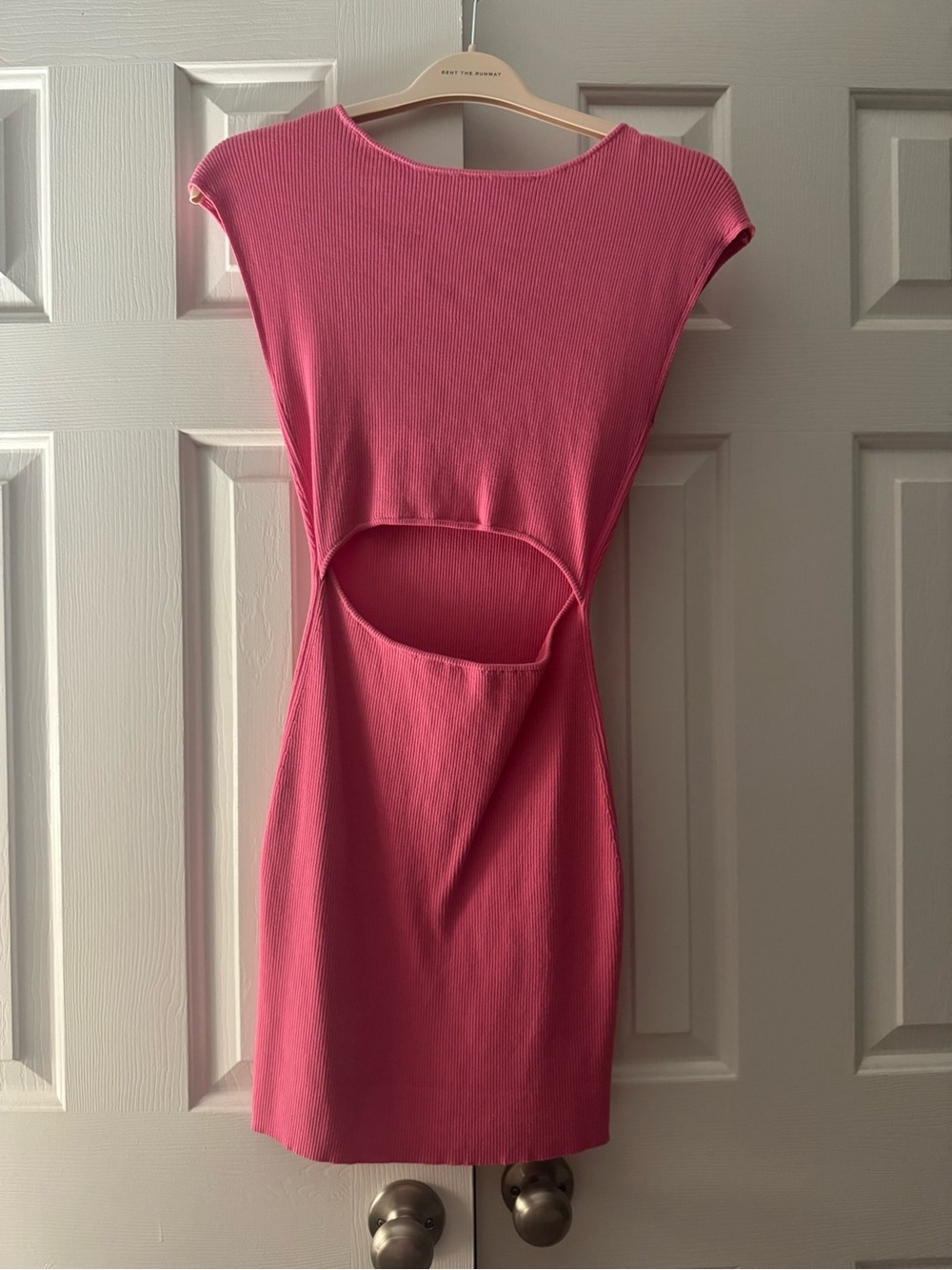 NWOT Pink Front Cutout Ribbed Dress